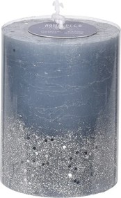 Vianočná sviečka Rustic – modrá 9 cm