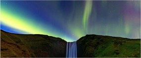 Obraz - Polárna žiara na Islande (120x50 cm)