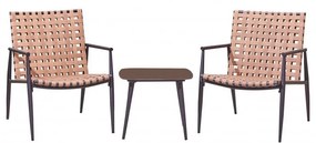 SUPPLIES NUK kávový set nábytku pre 2 osoby, technoratan-kov v hnedej farbe