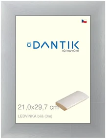 DANTIK rám na obraz 21x29,7 | LEDVINKA bílá (Sklo Čiré)