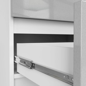 Komoda Liv 60 cm biela/sivá lesklá