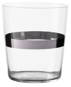 Poháre Tumbler s pruhom v platinovej farbe 440 ml set 6 ks - 21st Century Glas Lunasol META Glass - 322176