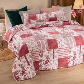 Prikrývka na posteľ VINTAGE ROSE bordó jednolôžko