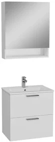 Kúpeľňová zostava s umývadlom a zrkadlovou galerkou VitrA Mia 59,5x61x39,5 cm biela lesk MIASET60BG
