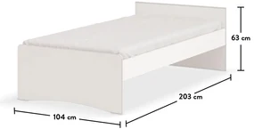 Posteľ III 100x200 Pure Modular - biela