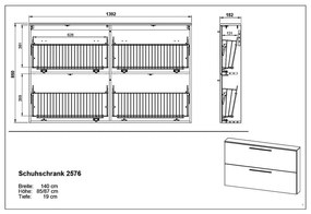 Biela závesná skrinka na topánky Utah - Germania