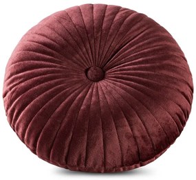 Dekorstudio Dekoratívny okrúhly vankúš VELVET - bordový