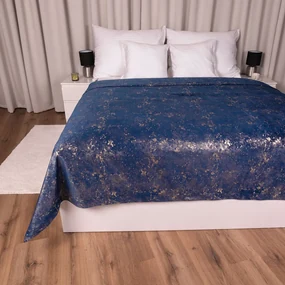 Biante Zamatový prehoz na posteľ Isabela IBL-005 Gold Design kráľovská modrá 160x220 cm