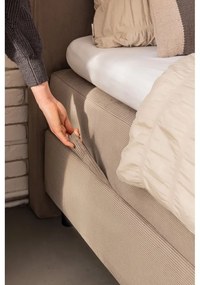 Boxspring posteľ taupe s úložným priestorom 160x200 cm Elva Bold – Bonami Selection
