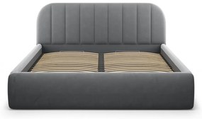 Sivá čalúnená dvojlôžková posteľ s úložným priestorom s roštom 180x200 cm Juno – Windsor &amp; Co Sofas