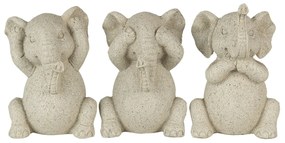 Dekoratívne béžové sošky slonov - 19 * 6 * 10 cm