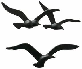 Hliníková dekorácia na stenu Black Bird 13x35 cm + 12x40 cm