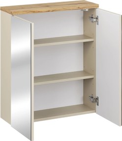 Comad Zrkadlová skrinka bez osvetlenia Bali Cashmere 60 kašmír/dub wotan