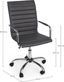 Tmavosivá kancelárska stolička z imitácie kože Perth – Yes Everyday