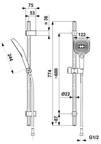 KFA Armatura 841-352-44 - Sprchová súprava MALAGA biela