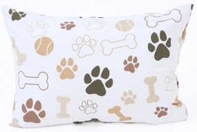 Bavlnená obliečka na vankúš Renforcé 40 x 60 cm – Psie labky biele