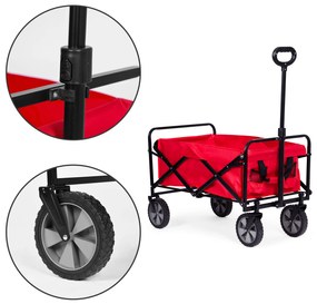 Skladací transportný záhradný vozík - červený 47x105 cm MultiGarden