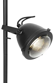 Priemyselná stojaca lampa čierna 2-svetlo - Emado
