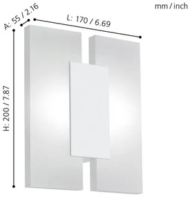 Eglo 96042 - LED nástenné svietidlo METRASS 2 2xLED/4,5W/230V