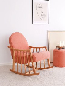 Elegantné hojdacie kreslo Harmonia Lux zo 100% bukového dreva - korálová