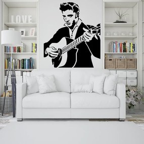 Veselá Stena Samolepka Elvis Presley Farba: čierna, Veľkosť: 40 x 38 cm