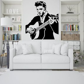 Veselá Stena Samolepka na stenu na stenu Elvis Presley Farba: čierna