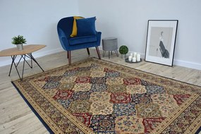 Koberec WINDSOR 22937 ROZETY FREDZLE tradičný tmavomodrý