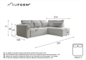 Svetlosivá rozkladacia rohová pohovka (variabilná) Homely Tommy – Miuform