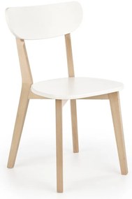 Jedálenská stolička Buggi, biela / buk