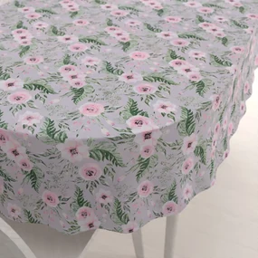 Biante Bavlnený oválny obrus Sandra SA-178 Kvitnúce ruže na sivom 140x220 cm