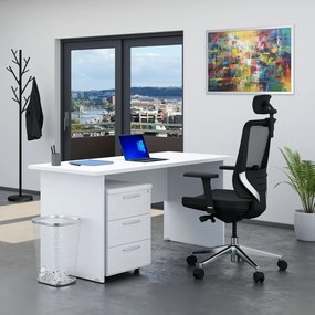 Zostava kancelárskeho nábytku Visio 1, 160 cm, biela