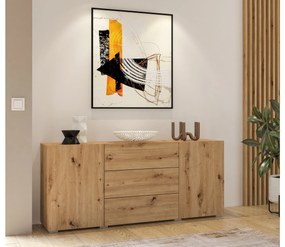 Komoda Avernic Typ 26 (čierna + dub artisan). Vlastná spoľahlivá doprava až k Vám domov. 1042059