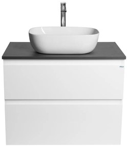Aqualine Aqualine, ALTAIR skrinka s doskou 78,5 cm, biela/antracit bridlica, AI280-03