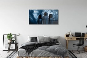 Obraz plexi Lesných stromov strašidelnými postavami 125x50 cm