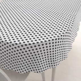 Biante Bavlnený oválny obrus Sandra SA-286 Sivé bodky na bielom 100x140 cm