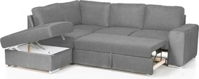 Rohová sedacia súprava Eddi, stredne šedá látka, ľavý roh