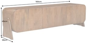 Televízny stolík Brasil 160 cm z mangového dreva v hnedom odtieni