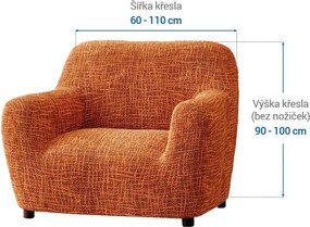 Bielastické poťahy GRAFITI NOVÉ tehlové kreslo (š. 60 - 110 cm)