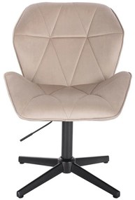 LuxuryForm DESIGN Stolička MILANO MAX VELUR na čiernom kríži - latte