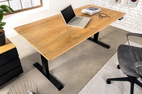 Invicta Interior -  Dizajnový výškovo nastaviteľný písací stôl OAK DESK 160 cm, dub, prírodný