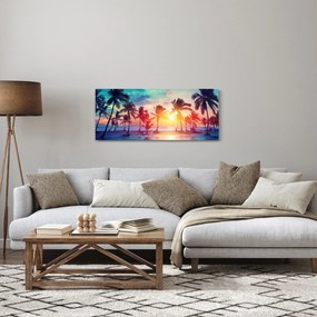 Obraz - Tropický západ slnka (120x50 cm)