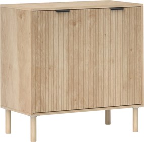 HOMCOM BOčNÝ STOLíK DO OBÝVAČKY S NASTAVITEľNOU POLICOU, 2 DVERAMI, PROTIPREVRHNUTÍM A NOGAMI Z BOROVICE PRE JEDÁLNĚ A CHODBY 78x40x77.5 cm Dub | Aoso