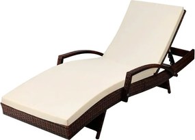 Záhradné relaxačné lehátko Avenberg VARADERO hnedá/béžová