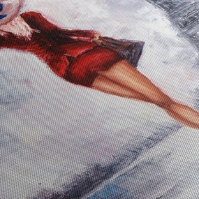 Obraz - Žena a Eiffelova veža (70x50 cm)