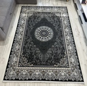HU Sivý orientálny koberec King29033-Antracite Rozmer: 80x150 cm