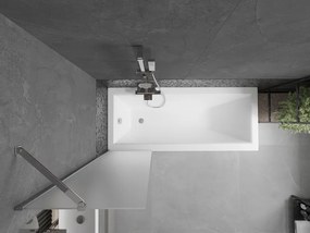 Mexen Next, vaňová zástena 1-krídlová 50 x 150 cm, fixné krídlo, 6 mm námraza sklo, chrómový profil, 895-050-000-00-30-01