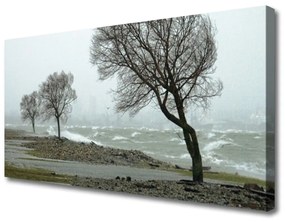 Obraz Canvas More búrka vlny 140x70 cm