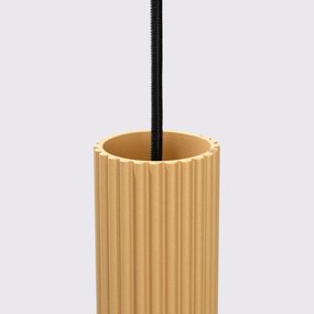 Závesné svietidlo Karbon, 2x zlaté kovové tienidlo