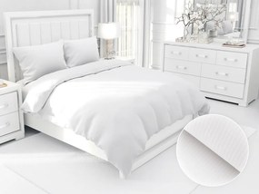 Biante Damaškové posteľné obliečky Atlas Grádl DM-012 Biele - tenké pásiky 2 mm Dvojlôžko francúzske 200x200 a 2ks 70x90 cm