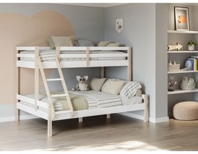 Biela poschodová detská posteľ z borovicového dreva 90x190/140x190 cm Livia – Marckeric